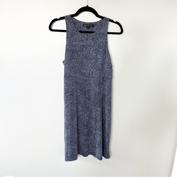 Athleta‎ Santorini navy printed high neck modal dress size medium - Picture 3 of 9